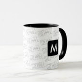 ontwerp uw eigen naampatroon zwart mok (Voorkant rechts)