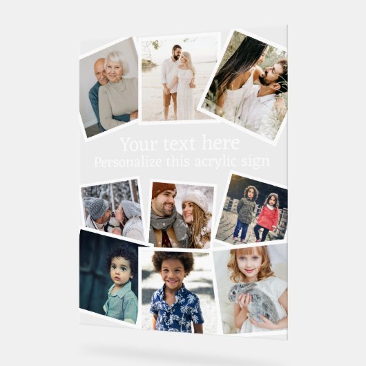 Ontwerp uw eigen, op maat gemaakte 9 foto acryl bord (Hoek)