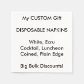 Ontwerp uw eigen op maat wegwerp papieren servette servet (Voorkant)