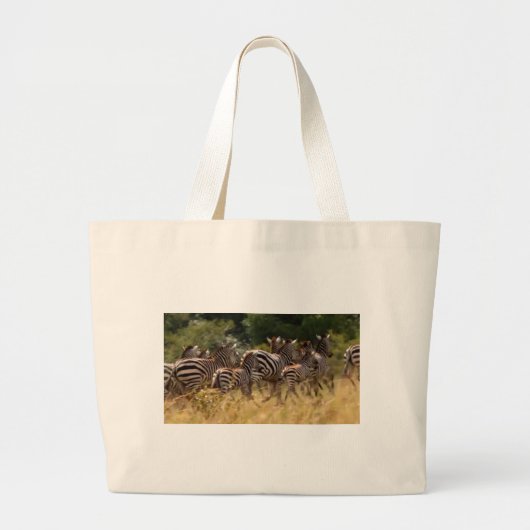 Ontwerp uw eigen prachtige zebra-migratiemacht grote tote bag (Voorkant)