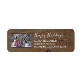 Ontwerp uw eigen Prettige feestdagen fotohout Etiket (Voorkant)