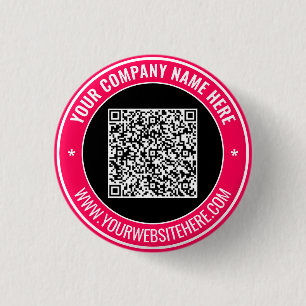 Ontwerp uw eigen promotionele QR-code knop voorbee Ronde Button 3,2 Cm