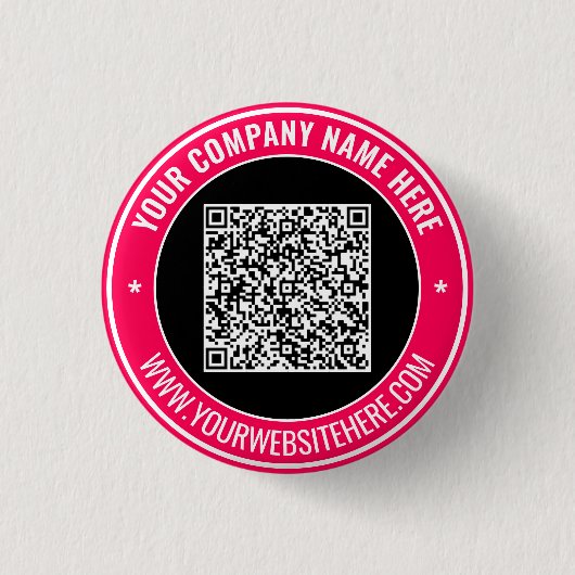 Ontwerp uw eigen promotionele QR-code knop voorbee Ronde Button 3,2 Cm (Voorkant)