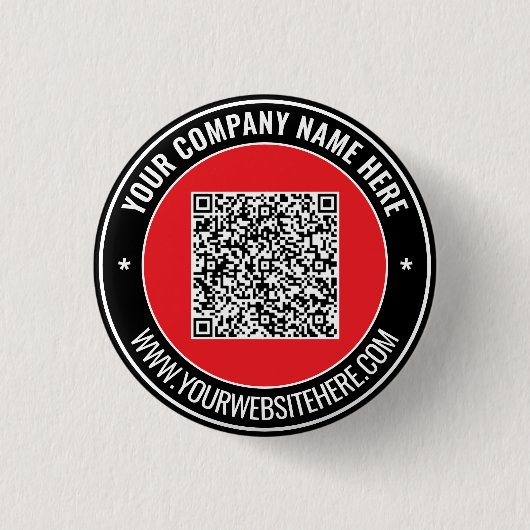 Ontwerp uw eigen promotionele QR-code knop voorbee Ronde Button 3,2 Cm (Voorkant)