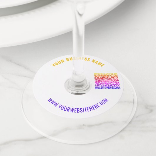Ontwerp uw eigen QR-code aangepaste tekst wijnglas Wijnglaslabel (Dichtbij)