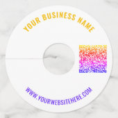 Ontwerp uw eigen QR-code aangepaste tekst wijnglas Wijnglaslabel (Achterkant)