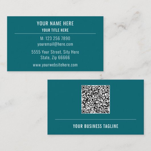 Ontwerp uw eigen QR-code Business Card Template Visitekaartje (Voorkant / Achterkant)
