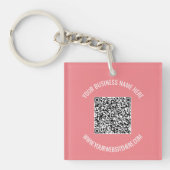Ontwerp uw eigen QR-code en aangepaste tekst Sleut Sleutelhanger (Voorkant)