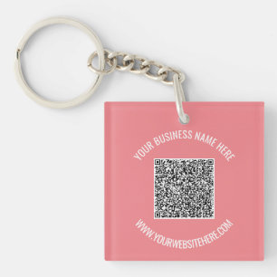 Ontwerp uw eigen QR-code en aangepaste tekst Sleut Sleutelhanger