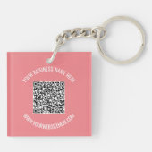 Ontwerp uw eigen QR-code en aangepaste tekst Sleut Sleutelhanger (Achterkant)