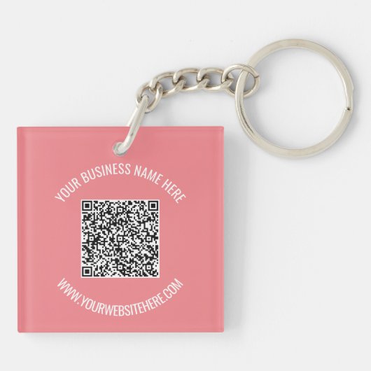 Ontwerp uw eigen QR-code en aangepaste tekst Sleut Sleutelhanger (Achterkant)