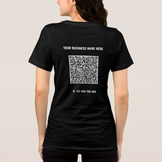 Ontwerp uw eigen QR-code en aangepaste tekstzaken Tri-Blend Shirt (Achterkant)