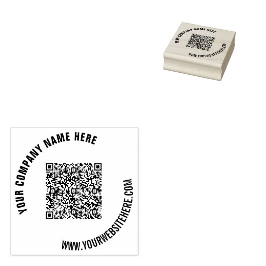Ontwerp uw eigen QR-code rubberen stempel Sjabloon (Gestempeld)