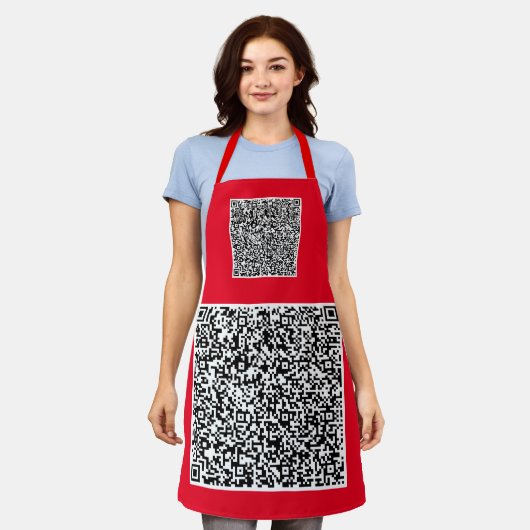 Ontwerp uw eigen QR-code Schort Aangepaste kleur (Gedragen)