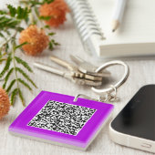 Ontwerp uw eigen QR-code Sleutelhanger Aangepaste  (Voorkant Rechts)
