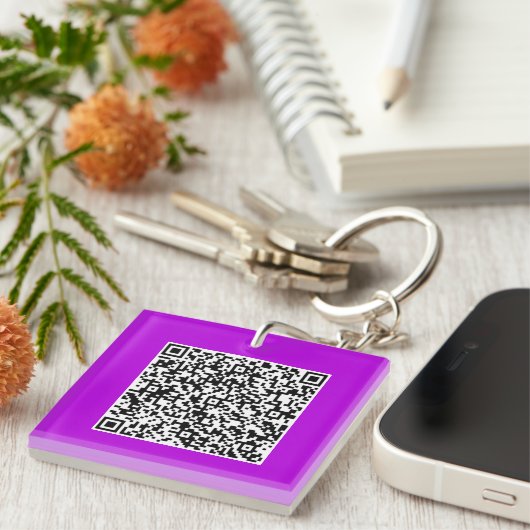 Ontwerp uw eigen QR-code Sleutelhanger Aangepaste  (Voorkant Rechts)
