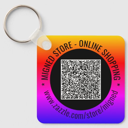 Ontwerp uw eigen QR Code Sleutelhanger met aangepa (Voorkant)
