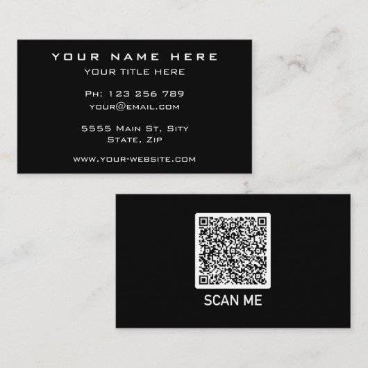 Ontwerp uw eigen QR-code Visitekaartje voorbeeld (Voorkant / Achterkant)