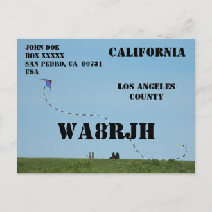 Ontwerp uw eigen QSL HAM Radio Operator Kite Vluch Briefkaart