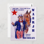 Ontwerp uw eigen QSL HAM Radio Operator oom Sam Briefkaart (Voorkant / Achterkant)