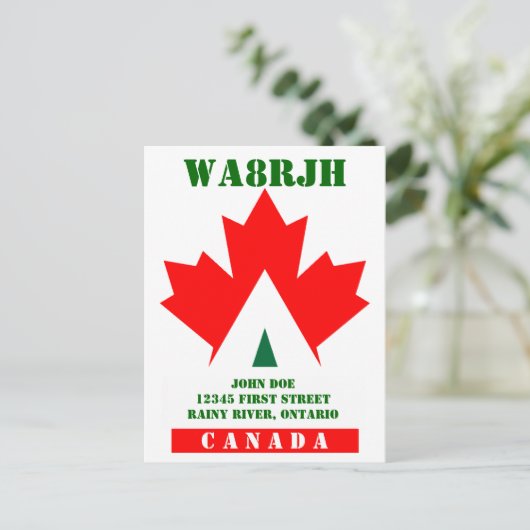 Ontwerp uw eigen QSL HAM Radio Operator op Frog Briefkaart (Staand voorkant)