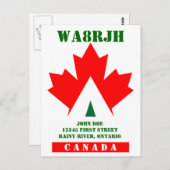 Ontwerp uw eigen QSL HAM Radio Operator op Frog Briefkaart (Voorkant / Achterkant)