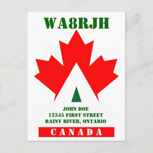 Ontwerp uw eigen QSL HAM Radio Operator op Frog Briefkaart (Voorkant)