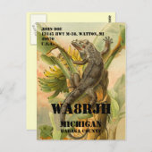 Ontwerp uw eigen QSL HAM Radio Operator op Frog Briefkaart (Voorkant / Achterkant)