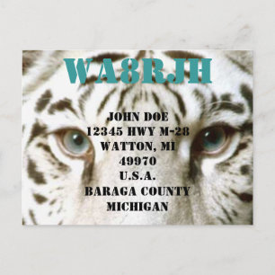 Ontwerp uw eigen QSL HAM Radio Ops Card Tiger Eyes Briefkaart