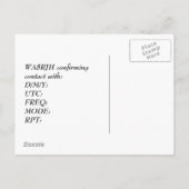 Ontwerp uw eigen QSL HAM Radio Ops Yodeler Uitnodiging Briefkaart (Achterkant)