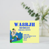 Ontwerp uw eigen QSL HAM Radio Ops Yodeler Uitnodiging Briefkaart (Staand voorkant)