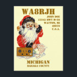 Ontwerp uw eigen QSL HAM-radiooperator op de Santa Feestdagenkaart<br><div class="desc">Voer uw informatie in om uw eigen QSL-kaarten van de exploitant van Santa Ham te ontwerpen. Door de aangepaste IT-optie te gebruiken, kunt u aanvullende wijzigingen aanbrengen in dit ontwerp. U kunt extra informatie over zowel de voor als de rug toevoegen! ******Voordat u uw bestelling plaatst, moet u zowel de...</div>