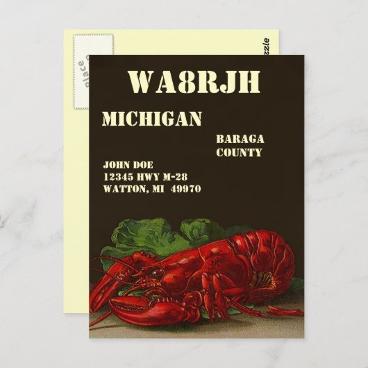 Ontwerp uw eigen QSL HAM-radiooperator op het wild Briefkaart (Voorkant / Achterkant)