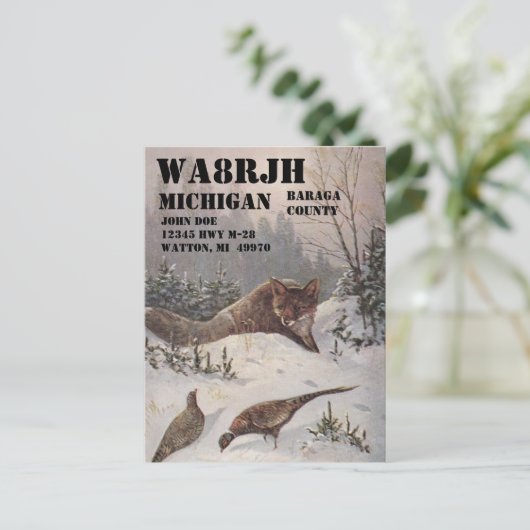 Ontwerp uw eigen QSL HAM-radiooperator op het wild Briefkaart (Staand voorkant)