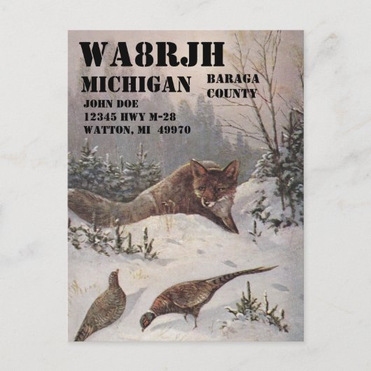 Ontwerp uw eigen QSL HAM-radiooperator op het wild Briefkaart (Voorkant)