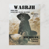 Ontwerp uw eigen QSL HAM-radiooperator op Lab Dog Briefkaart (Voorkant)