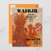 Ontwerp uw eigen QSL HAM-radiooperator op oogst Briefkaart (Voorkant / Achterkant)