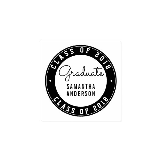 Ontwerp uw eigen ronde Afstuderen-typografie Rubberstempel (Afrduk)
