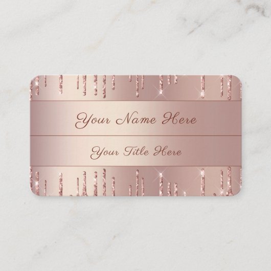 Ontwerp uw eigen Roos Gold Glitter Visitekaartje (Voorkant)