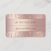 Ontwerp uw eigen Roos Gold Glitter Visitekaartje (Achterkant)