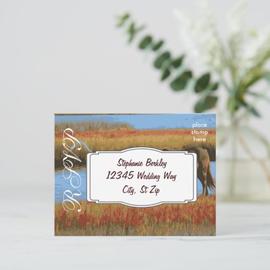 Ontwerp uw eigen RSVP-Briefkaarten voor bruiloft Uitnodiging Briefkaart (Staand voorkant)