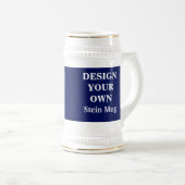 Ontwerp uw eigen Stein-Mok - blauw en wit Bierpul (Voorkant rechts)