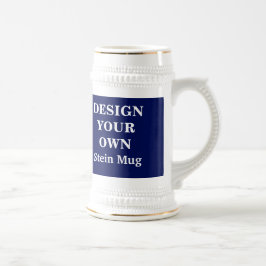 Ontwerp uw eigen Stein-Mok - blauw en wit Bierpul