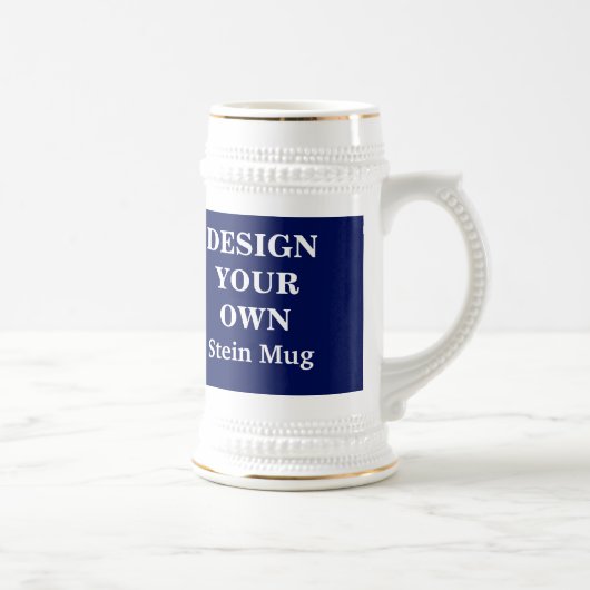 Ontwerp uw eigen Stein-Mok - blauw en wit Bierpul (Rechts)