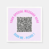 Ontwerp uw eigen tekst en QR-code servetten Sjablo (Voorkant)