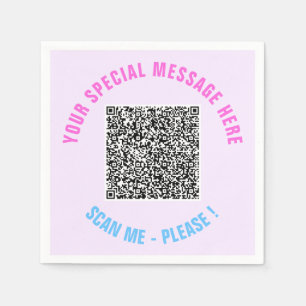 Ontwerp uw eigen tekst en QR-code servetten Sjablo