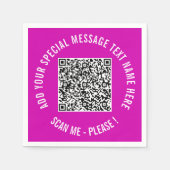 Ontwerp uw eigen tekst en QR-code servetten Sjablo (Voorkant)