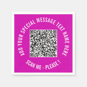 Ontwerp uw eigen tekst en QR-code servetten Sjablo
