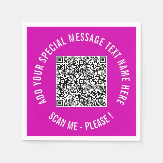 Ontwerp uw eigen tekst en QR-code servetten Sjablo (Voorkant)