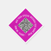Ontwerp uw eigen tekst en QR-code servetten Sjablo (Hoek)